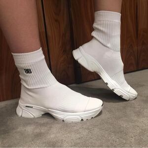 Balenciaga Speed 3.0 Knit High Top Sock Sneakers in White, New, Size 40
